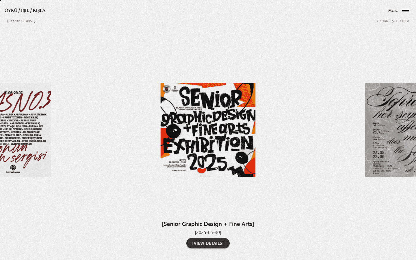 Öykü Işıl Kışla exhibitions archive page, contemporary art portfolio